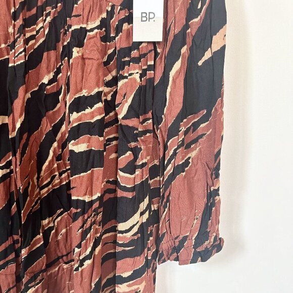 NWT BP by Nordstrom Brown and Black Tiger Stripe Long Sleeve Mini Dress - S - Picture 6 of 10